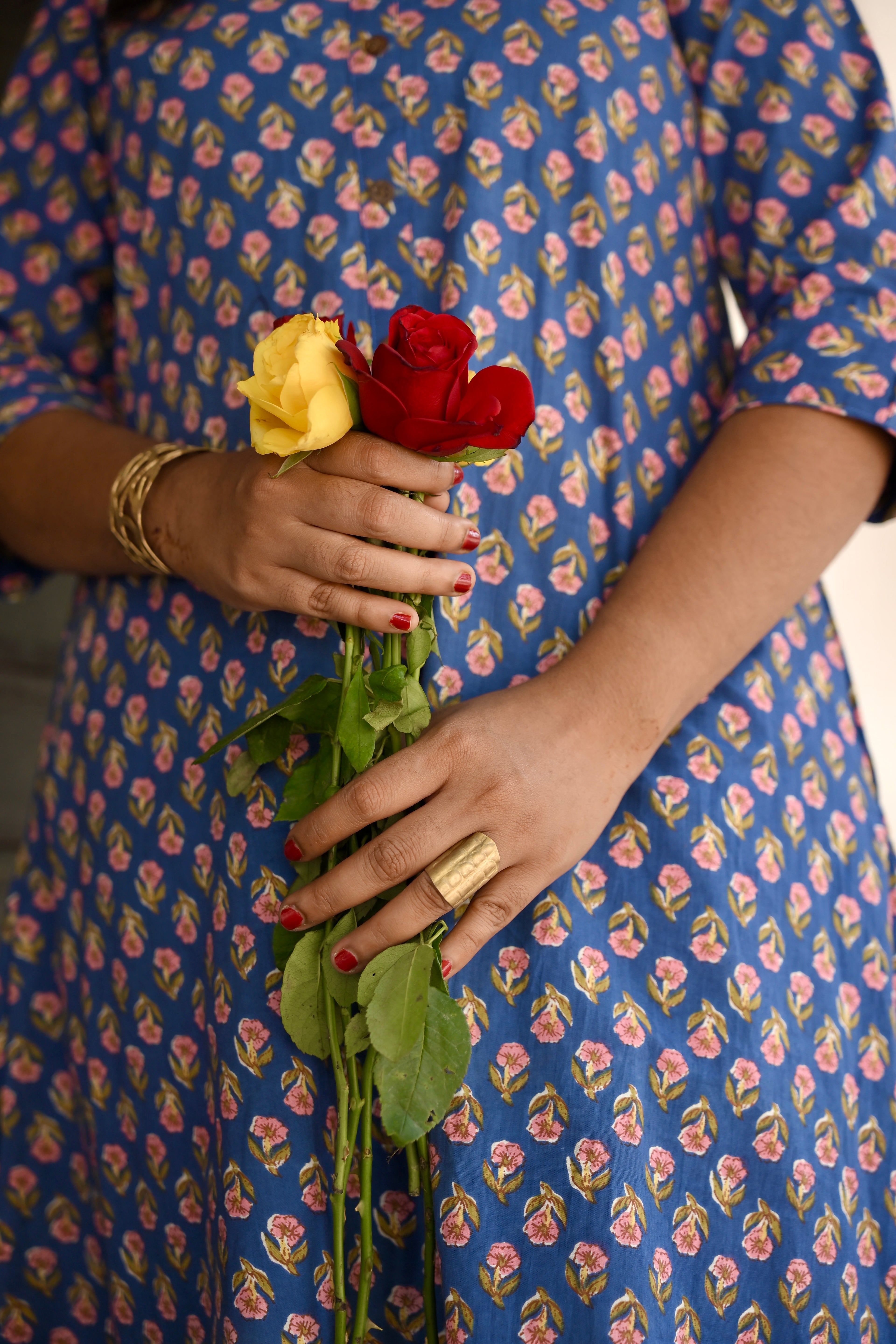 INDIGO BLOOM-(Shirt dress)